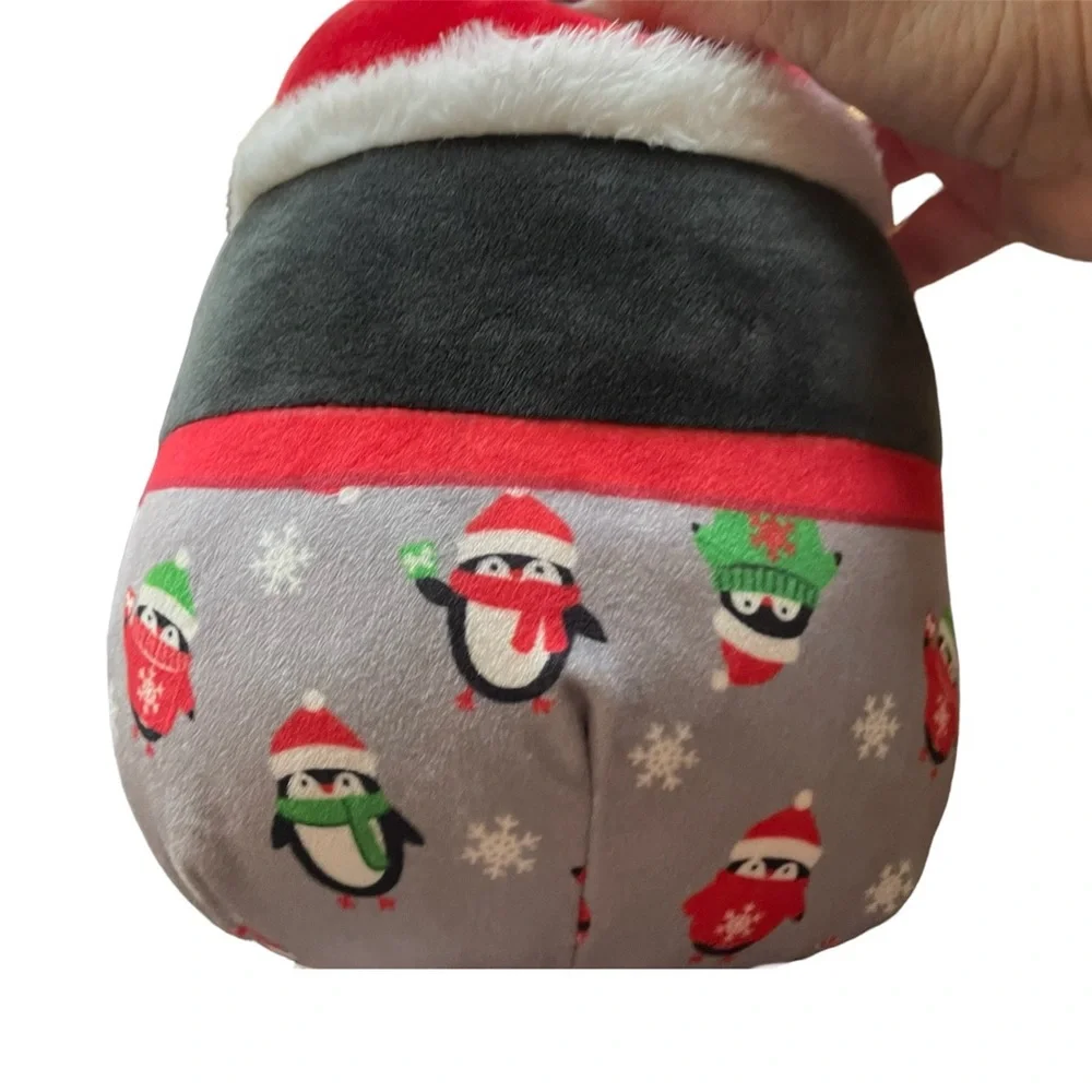 Squishmallows Luna Penguin with Santa hat & wearing pajamas